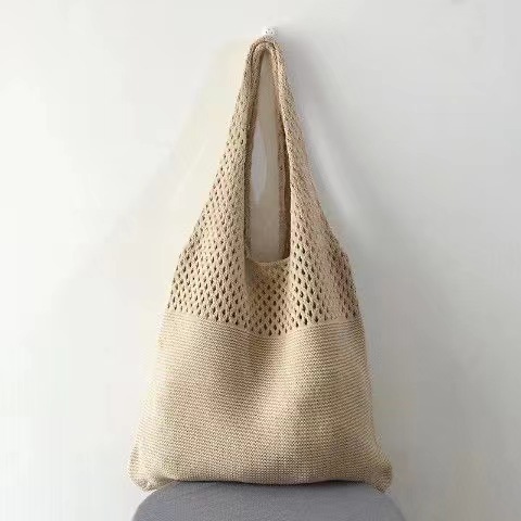 2022 verano nuevo estilo coreano bolsa de malla bolso de compras malla hueco bolsa de playa bolso de hombro de las mujeres