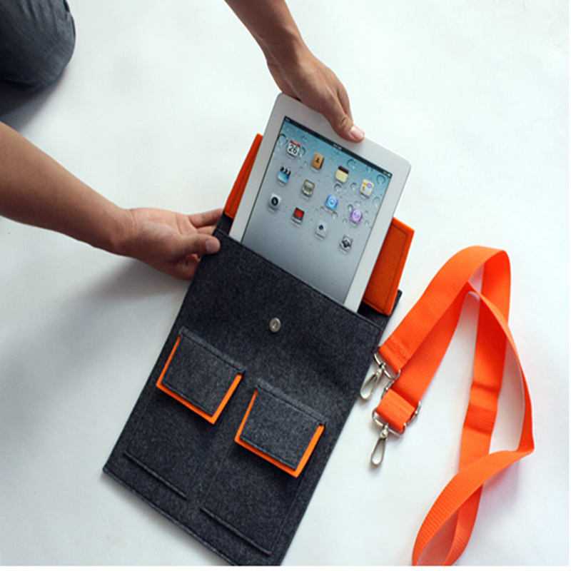 单肩毛毡电脑包 平板电脑包毛毡收纳包