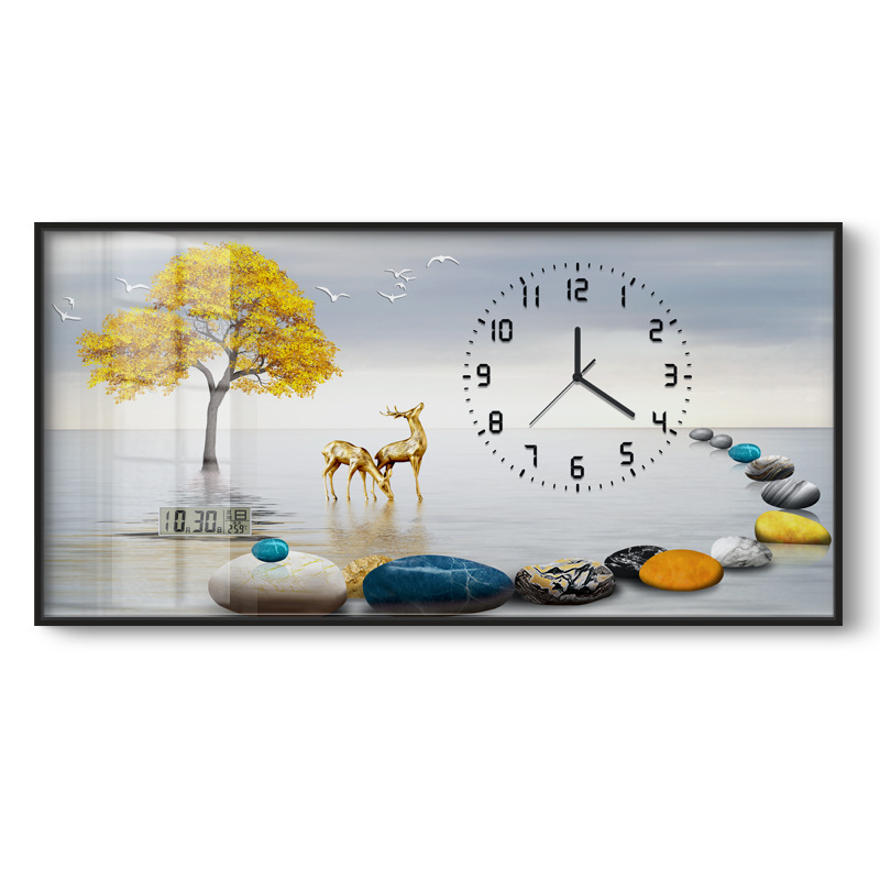 Caja de medidor de electricidad decoración pintura de gran tamaño con reloj calendario perpetuo para niñas que cubren la caja de distribución fuerte y débil pintura colgante del restaurante