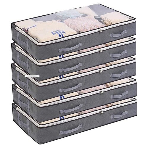 New Model Waterproof Fabric Bed Base Storage Bag Cotton Blanket Clothing Organizer Box Foldable Dustproof Quilt Storage Box Wholesale