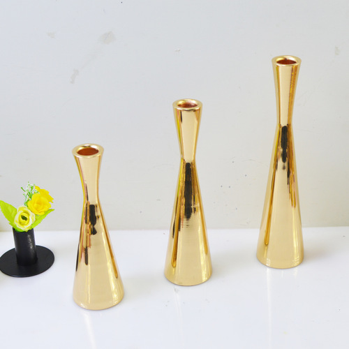 Cross-border supply iron candlestick set iron small waist candlestick ornaments table decoration western food American candlestick