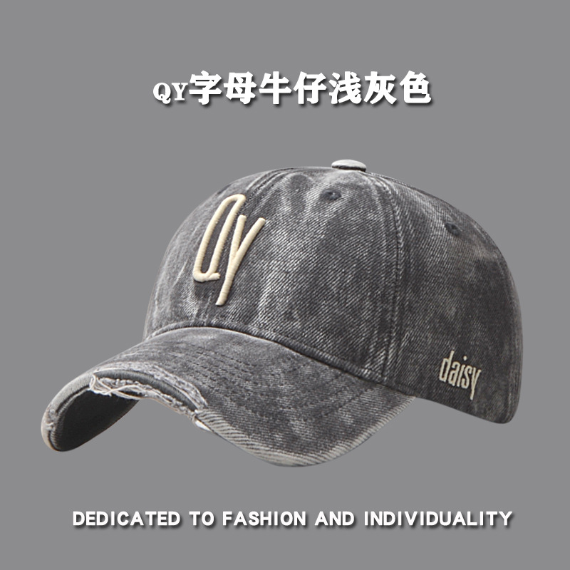 Cuatro estaciones de sombreros de béisbol de vaqueros suaves, sombreros retro lavados con agua, sombreros de cara, sombreros casuales, sombreros de boca de pato.