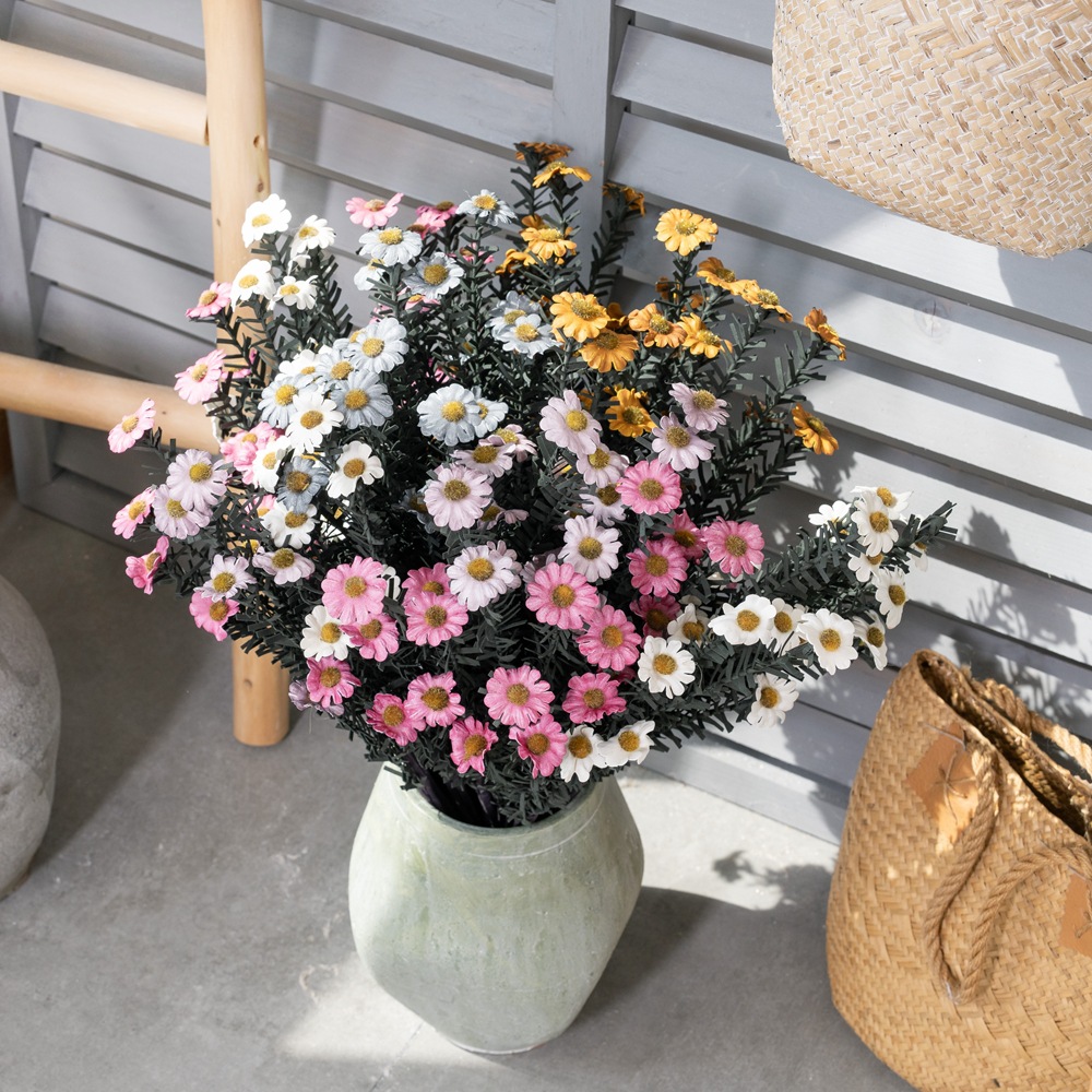 仿真花PE小雛菊太陽廠家家居裝飾婚慶手捧花路引花牆假花MW09912