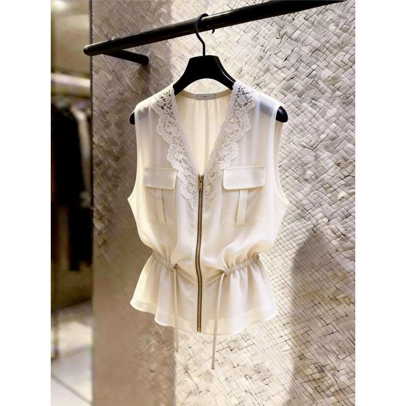 Trendy and Stylish Top That Covers the Belly, Super Attractive, Women's 2026 Summer New Design Lace Patchwork Elegant Shirt