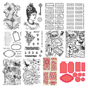 Label Metal Cutting Moulder Masking Board Butterfly Cornelflower Vintage Ladies Transparent Stamp Decorative Greeting Card Scrapbook