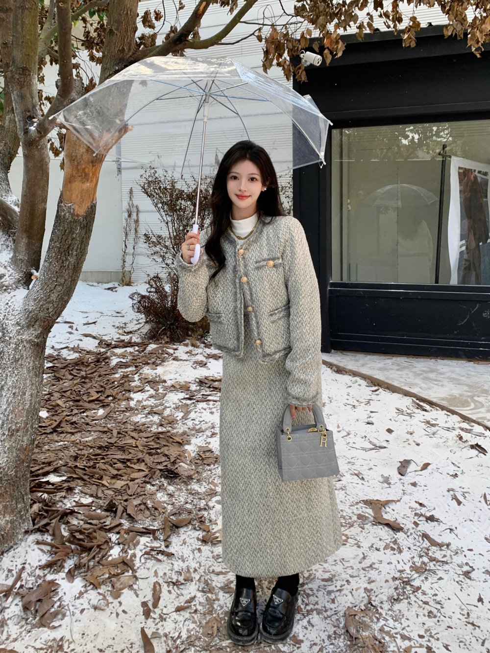  冬  L-4XL大きいサイズジャケット、スカート