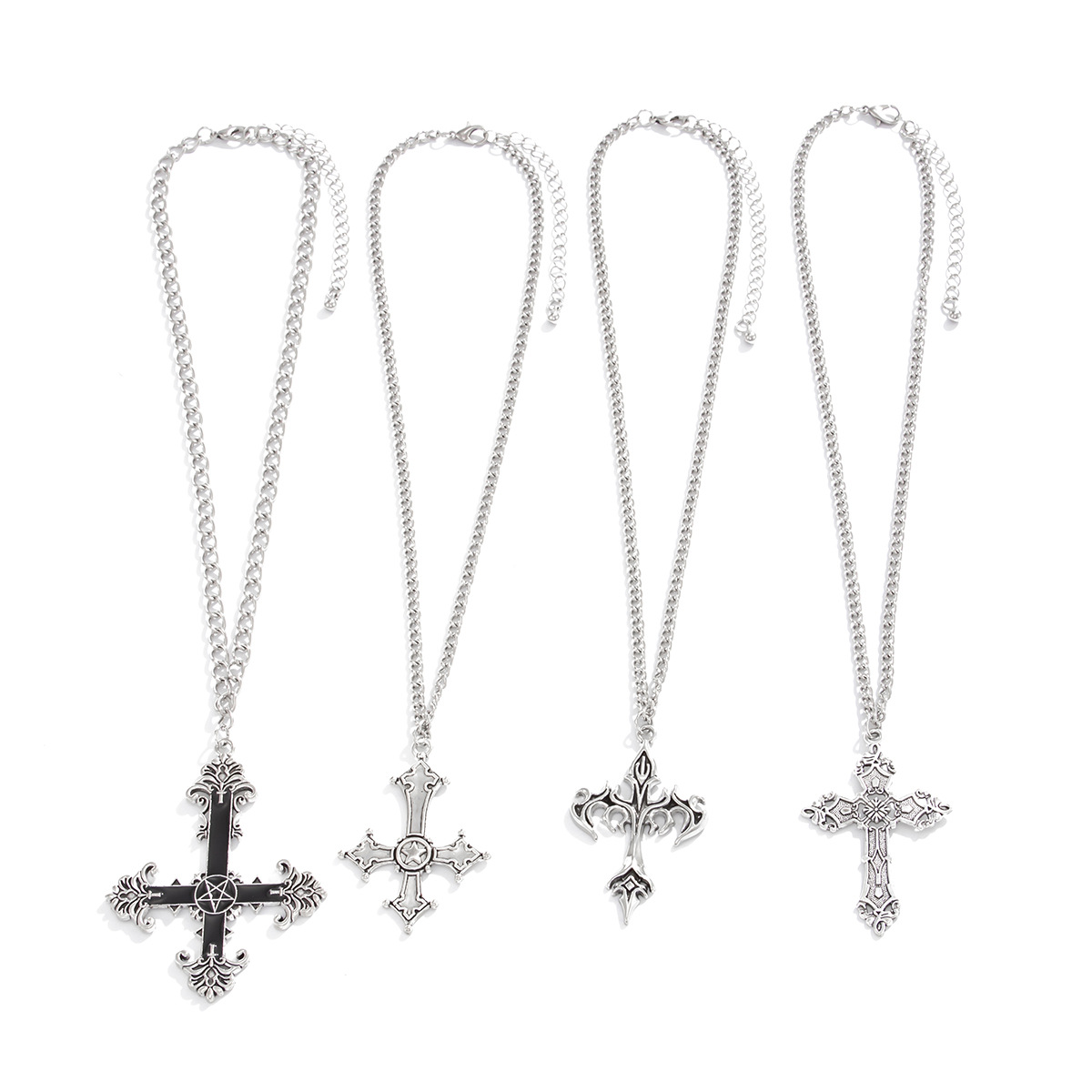 54g Weight Iron Pendant Material Layered Necklaces Classification Iron Chain Material 1 Piece Quantity Weekend Occasion Iron, Zinc alloy Material Cross Pattern Women's Gender Simple Style, Classic Style Style Dark Punk Cross Pendant Necklace Set For Women Exaggerated Stacking Cool Sweet Clavicle Chain Jewelry Geometric Pattern Alloy Zinc 20