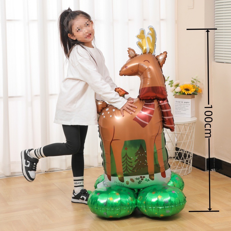 Decoración de Navidad gran base árbol de Navidad árbol anciano alce muñeca de nieve estereoscópica diseño de jardín de infantes de globos
