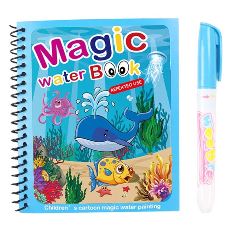 Магическая книга-раскраска для детей с водными красками, развивающая игрушка для малышей и дошкольников, тихая книга для творчества, доска для рисования