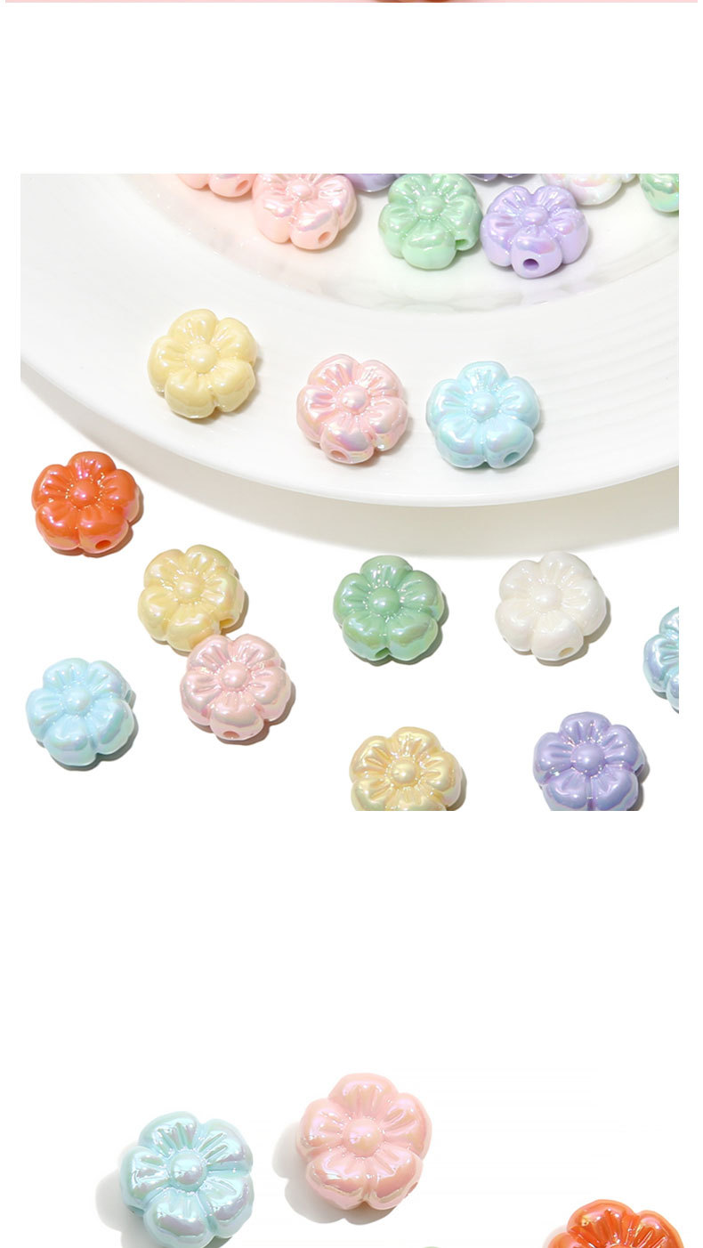 10g Weight Beads Jewelry Making Type 19 * 19mm Jewelry Making Size 4 Pieces Per Pack 19 * 19mm Hole 2~2.9mm Arylic Flower DIY Jewelry Accessories Beads