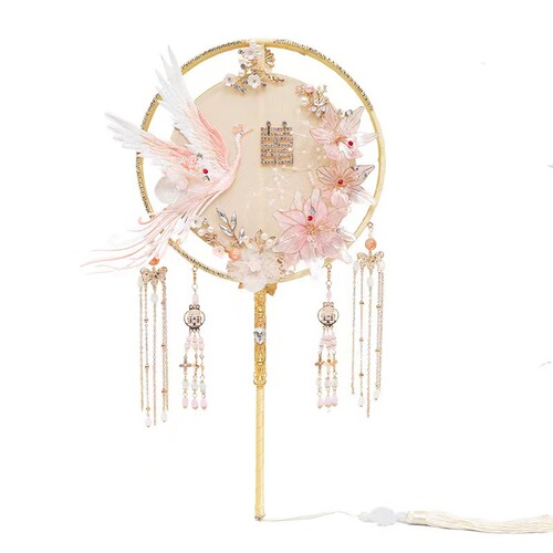 Ancient style round fan, bride Xiuhe knot wedding Chinese Xiuhe dress fan Chinese style round fan DIY