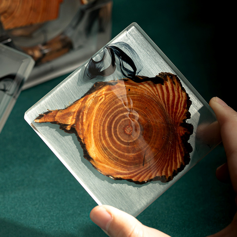 Resina de tinta de pino taza estera olla seca burbuja hogar aislamiento estera taza de té estera personalidad creativa ceremonia del té japonés Accesorios