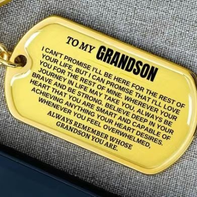 Spot venta caliente transfronteriza marca militar creativa llavero epoxi de acero inoxidable regalo conmemorativo para hijo, hija, nieta