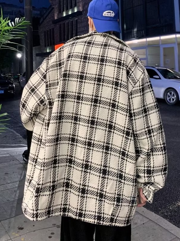 Versión coreana de la tendencia 2024 primavera y otoño abrigo guapo hombre ins marca de moda callejera estilo Hong Kong estilo japonés Harajuku chaqueta suelta