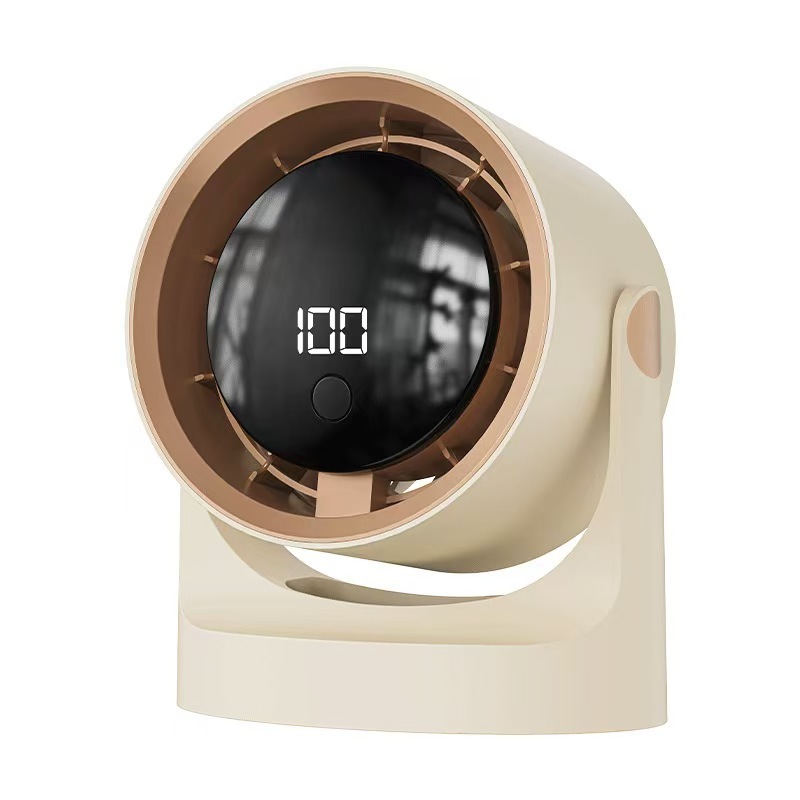 新型デスクトップファンUSB充電デジタル表示100速タービン小ファンデスクトップ空気循環ファン小扇風機|undefined