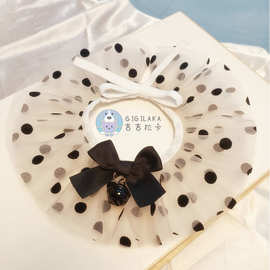 跨境专供宠物口水巾猫咪狗狗围兜波点蕾丝项圈布偶马尔济斯拍照