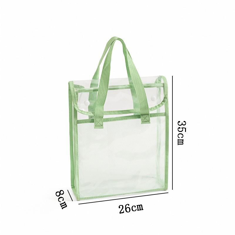 高品質 PVC 透明ドキュメントバッグ二層ポータブル収納袋シンプルな大容量高校入試バッグ卸売|undefined
