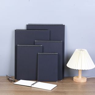 Thickened Black Card 8K Ready-Made Sketch Book A3A4 Sketch Book 16 Open Flip Coil Book A5 Simple Student Picture Book