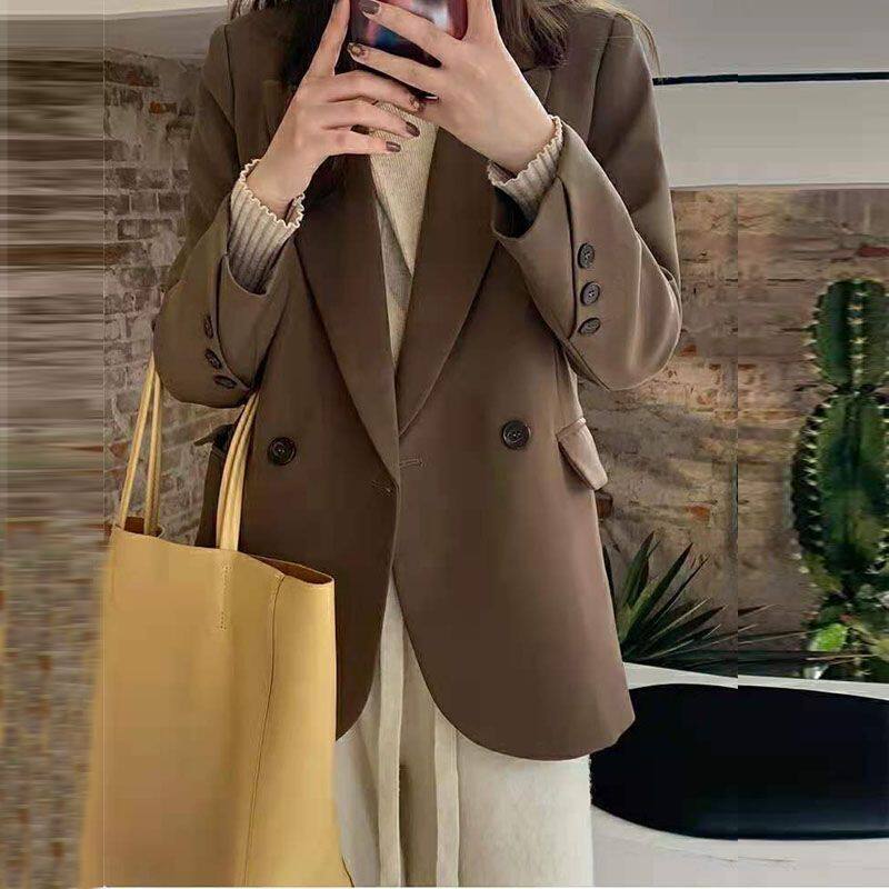 Áo vest nữ dáng suông rộng cổ vest tay dài phối túi, chất liệu polyester cao cấp — Màu xanh bạc hà chi tiết 17