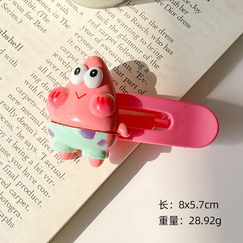 海綿寶寶卡通髮夾多巴胺可愛少女心劉海側邊夾派大星網紅髮卡髮飾