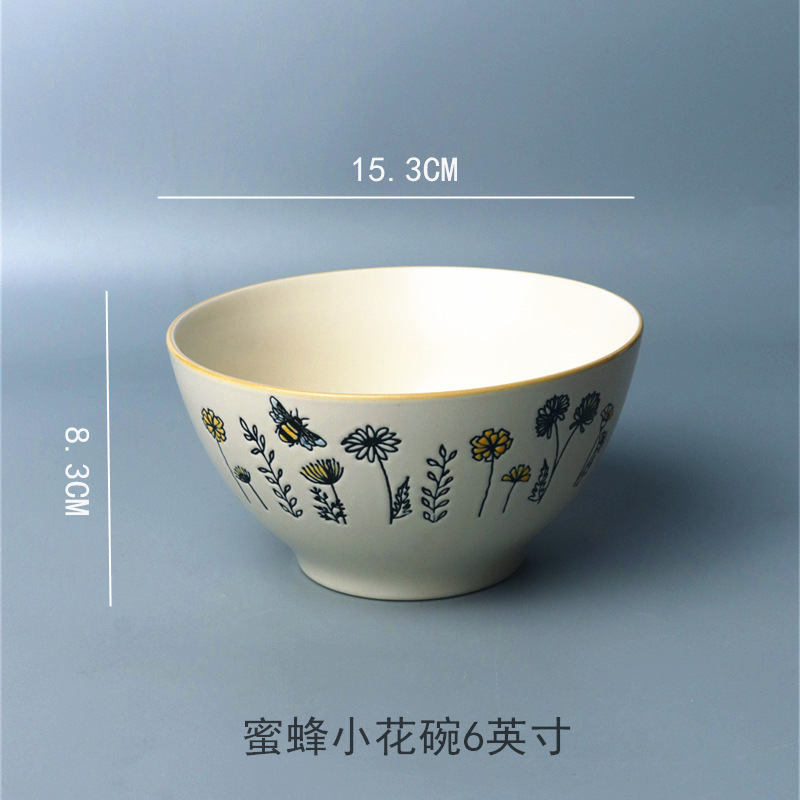 ヨーロッパ式円形大皿陶磁器手描き釉薬下果物クリエイティブケーキ皿家庭用料理皿円形ステーキ皿皿皿|undefined