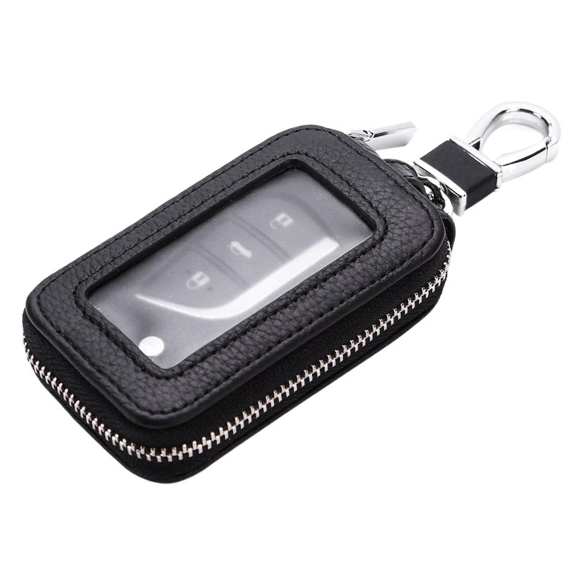 Bolsa de cuero genuino para hombres primera capa de piel de vaca de gran capacidad doble cintura coche universal control remoto cremallera bolsa de cuchara hembra