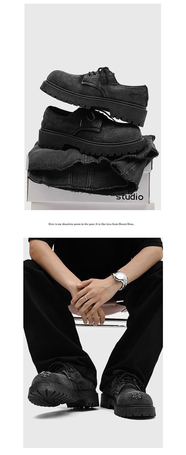 Chaussures de travail tendance et polyvalentes, collection printemps-automne 2025 de ShoeVault : Derby à semelle épaisse antidérapante et résistante à l'usure._voghion.com