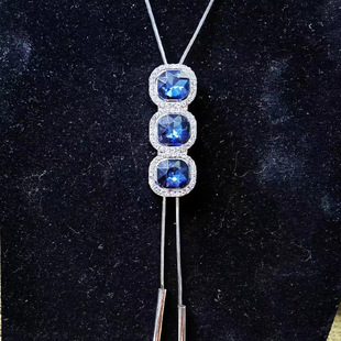 Korean Style Sweater Chain Women's Long Necklace Autumn and Winter Fashion High-End Blue Crystal Tassel Accessories Pendant Wholesale Chain
