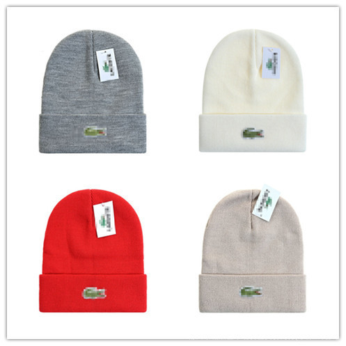 L.A.C.O.S.T.E Crocodile Knitted Hat Beanie Baseball Cap Letter Embroidery Fashion Hat Beanie 1