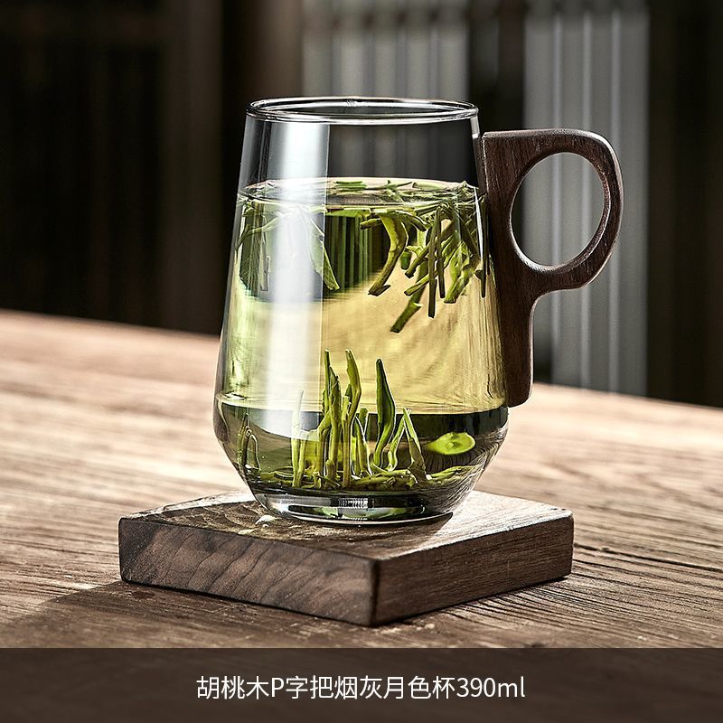 [나무손잡이 P자] 애쉬 역입 찻잔 390ML