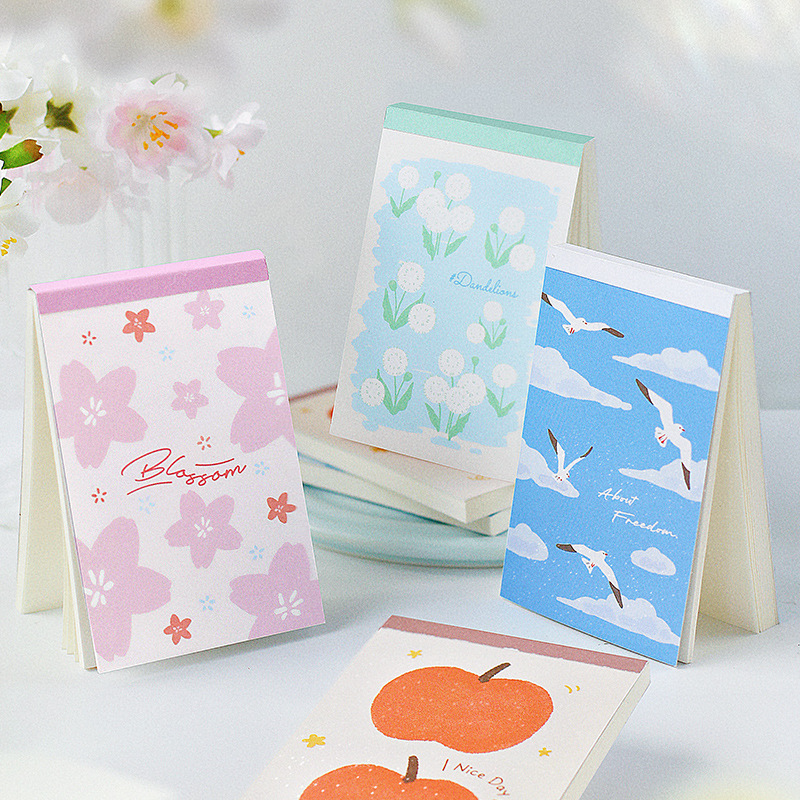 NOTE FOR Mini empaquetado en plástico Floating Light First Day Series Cuaderno de mano lindo coreano Cuaderno de mensaje de estudiante