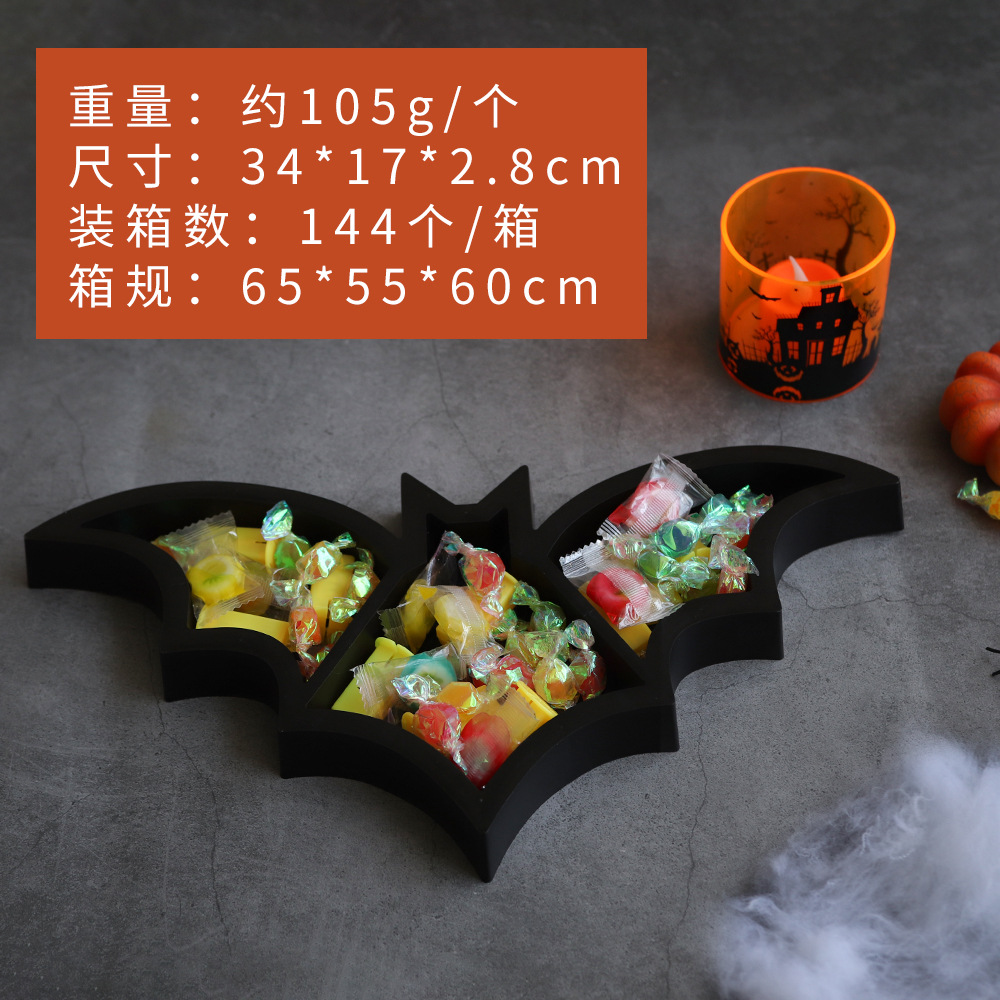 Decoración transfronteriza de Halloween, cuenco de dulces de calavera, sacacorchos de mano de calavera de terror, suministros del festival de fantasmas, cuenco de frutas de murciélago