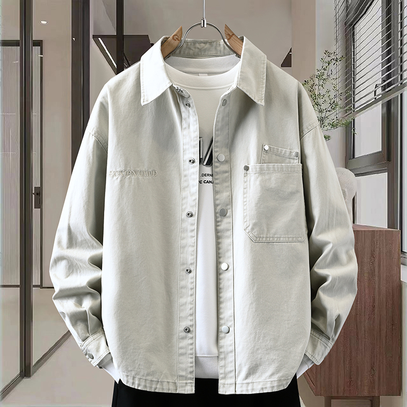 Denim Jacket Men's Spring and Autum 5 New American Retro Shirt Jacket Handsome Loose Casual Youth Clothes