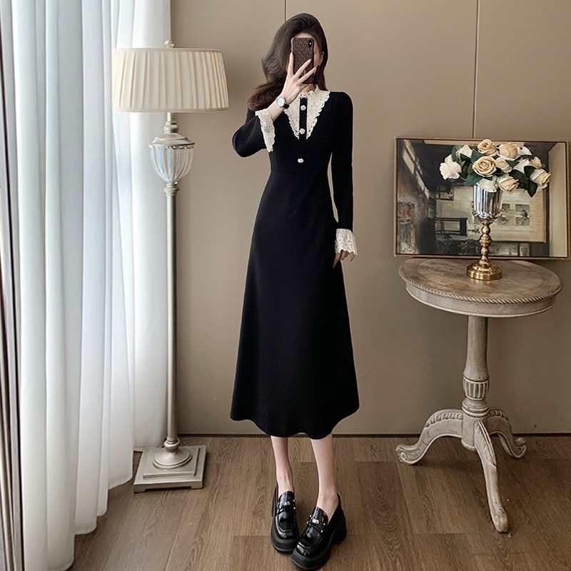 独特の綺麗な初春ワンピース2025新作ウエストを収めて痩せています。フランスの高級感があります。|undefined