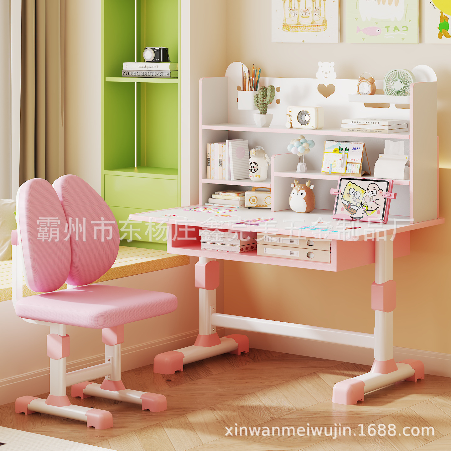 Children's Adjustable Learning Desks and Chairs, Primary School Students' Home Writing Desks, Children's Homework Desks and Chairs Sets Wholesale