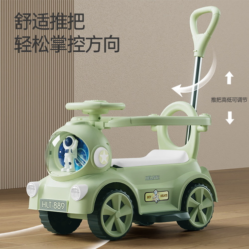 Twisting electric motorcycle baby charging sliding stroller 1-3-6 years old anti-rollover stroller