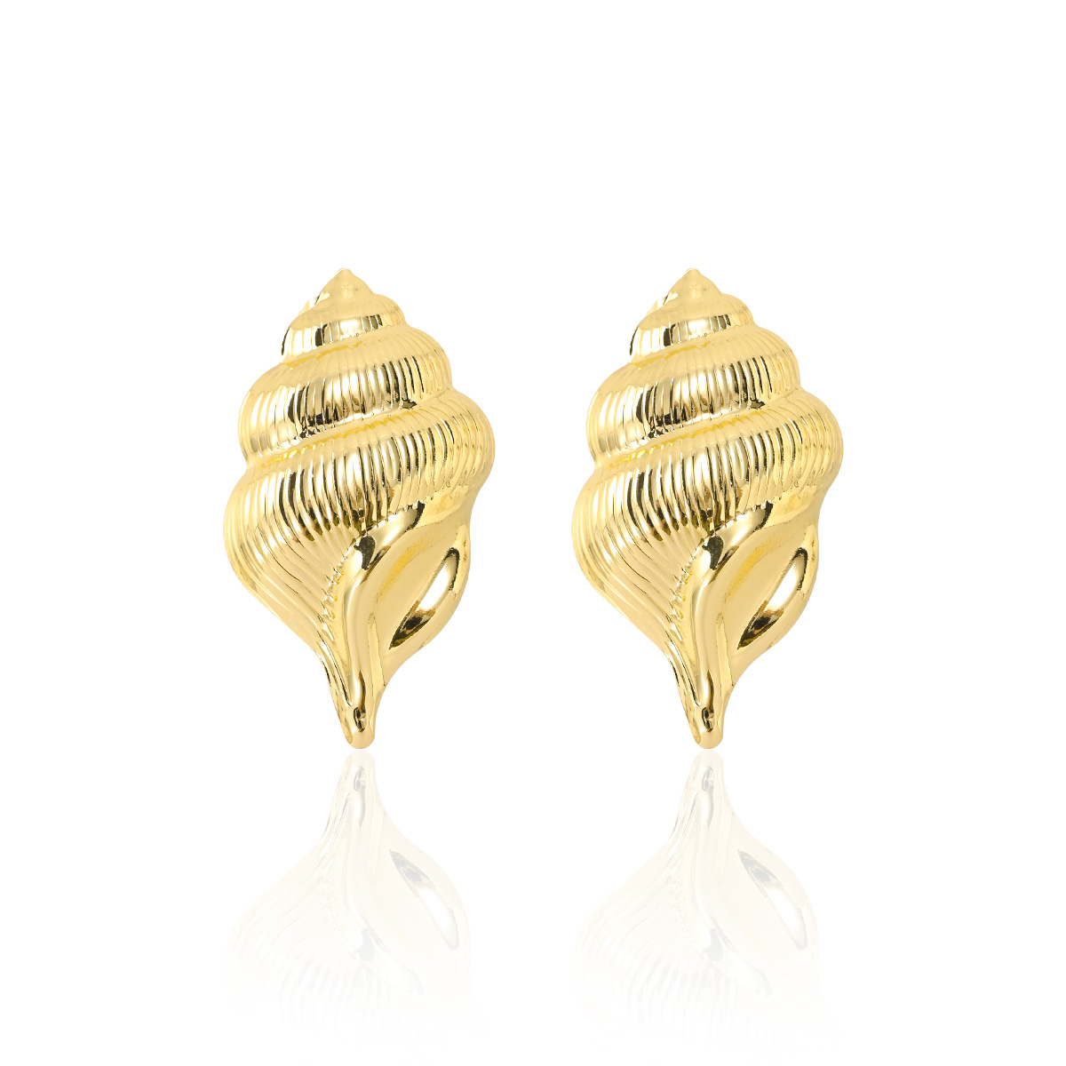 Starfish, Shell Pattern 1 Pair Marine Style Simple Style Starfish Shell Plating Copper Drop Earrings Ear Studs