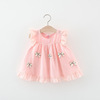 Summer dress, colored decorations with bow, 2023 collection, children's clothing, Korean style