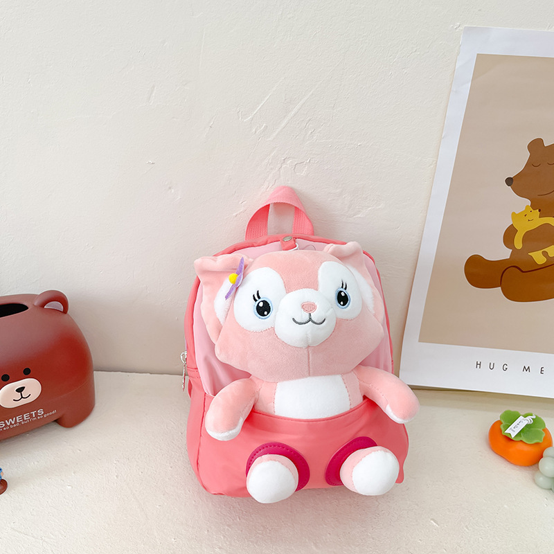 Jardín de infantes mochila de bebé suave lindo mochila de animales pequeños niños de 1 - 3 años de edad bolsa de viaje de lona ligera