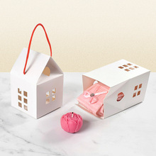 小房子饼干牛轧糖回礼婚礼喜糖包装盒糖果盒现货简约纯色手提纸盒