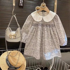 Korean version new 2024 Spring and Autumn New Girl Princess Fashionable and versatile long-sleeved dress L55013