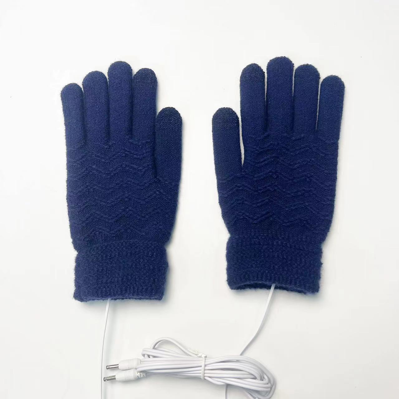 FUENTE Guantes de calefacción eléctrica de pantalla táctil de punto de 5 dedos para mujer Guantes de calefacción eléctrica USB banco de energía al aire libre
