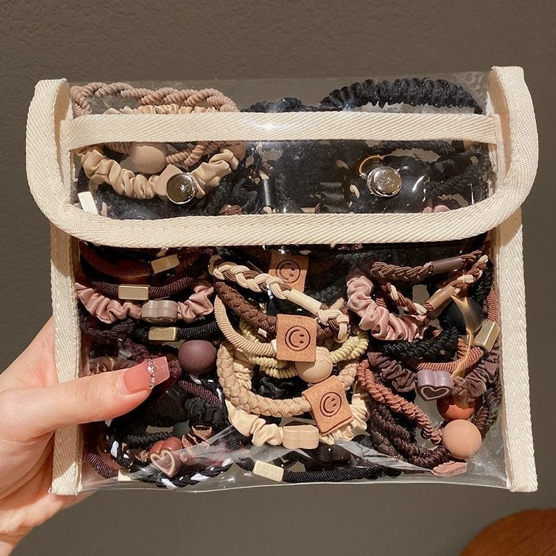 conjunto mixto de alta elasticidad, cabello de cabello duradero, temperamento simple, cabello de cabello de cola de caballo alto, sensación de alto nivel, nuevo anillo de cabello