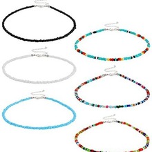 米珠颈链 波西米亚锁骨链女彩色小米珠choker手工项链