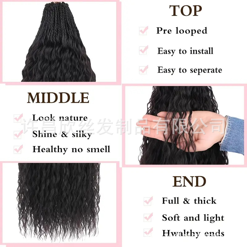 DEEP ocho piezas de cabello de fibra química europea y no americana cortina de cabello de alta temperatura de agua jacquard cabello latino cabello de fibra química