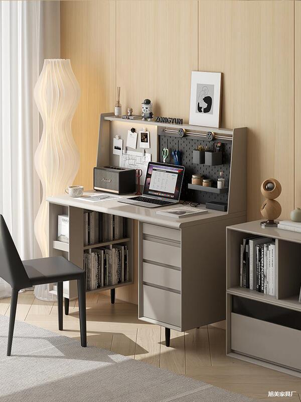 Large Normcore Computer Desk Solid Wood Modern Minimalist Bookshelf Study Multifunctional Perforated Desk