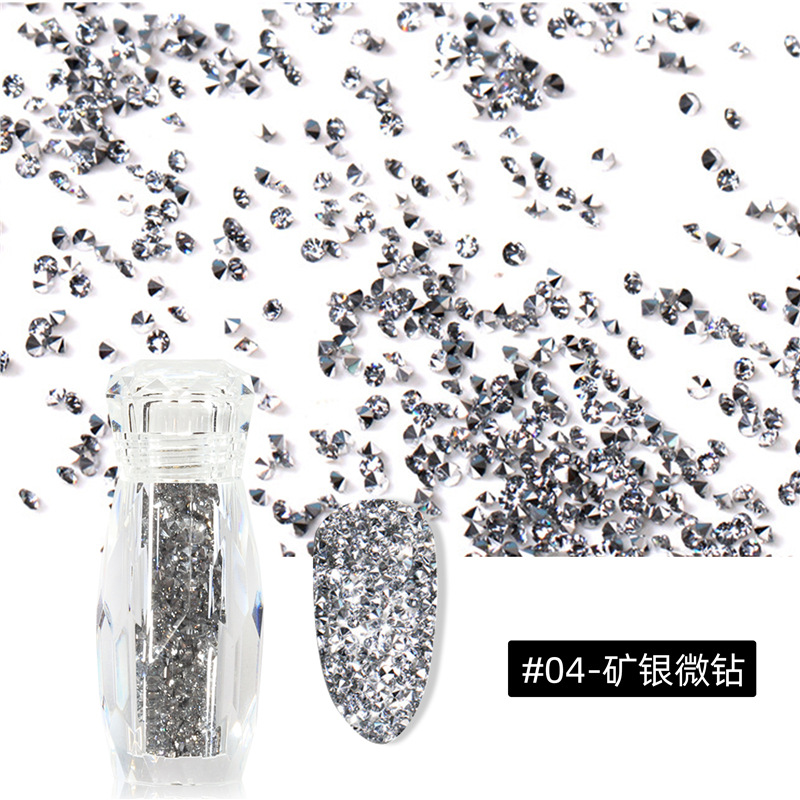 Exclusiva transfronteriza para arte de uñas, micro-diamantes, fantasía, cuentas de mago, uñas, perlas adhesivas, microperlas transparentes, micro-diamantes, botellas en stock