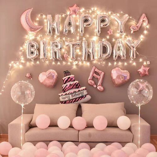Birthday balloon scene layout for girls and boys birthday party room layout set balloon factory dropshipping