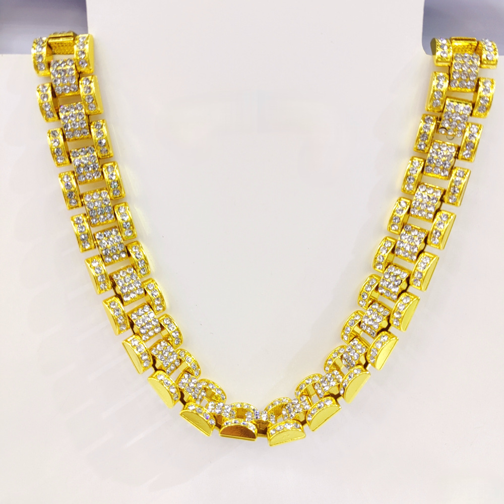 Fashion Solid Color Alloy Inlay Rhinestones Unisex Necklace 1 Piece