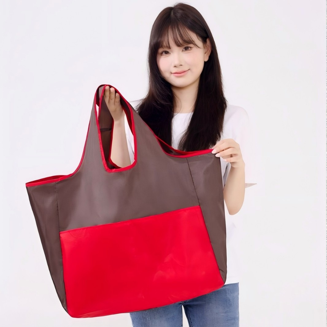 工厂直销批发210D格子牛津布防水大容量超市旅行买菜购物可收纳袋